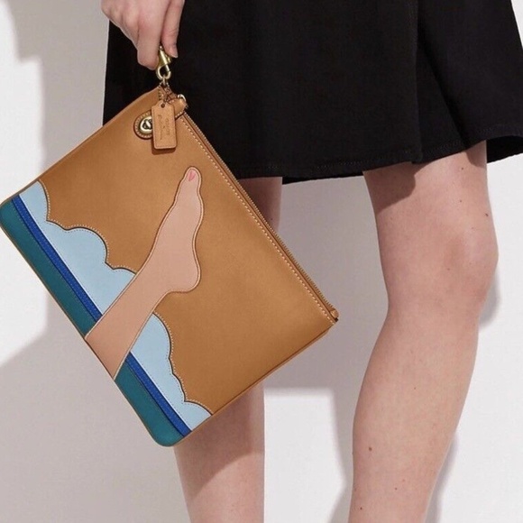 Coach Handbags - Coach EXTRA LARGE Rogue Turnlock Clutch/wristlet NWT